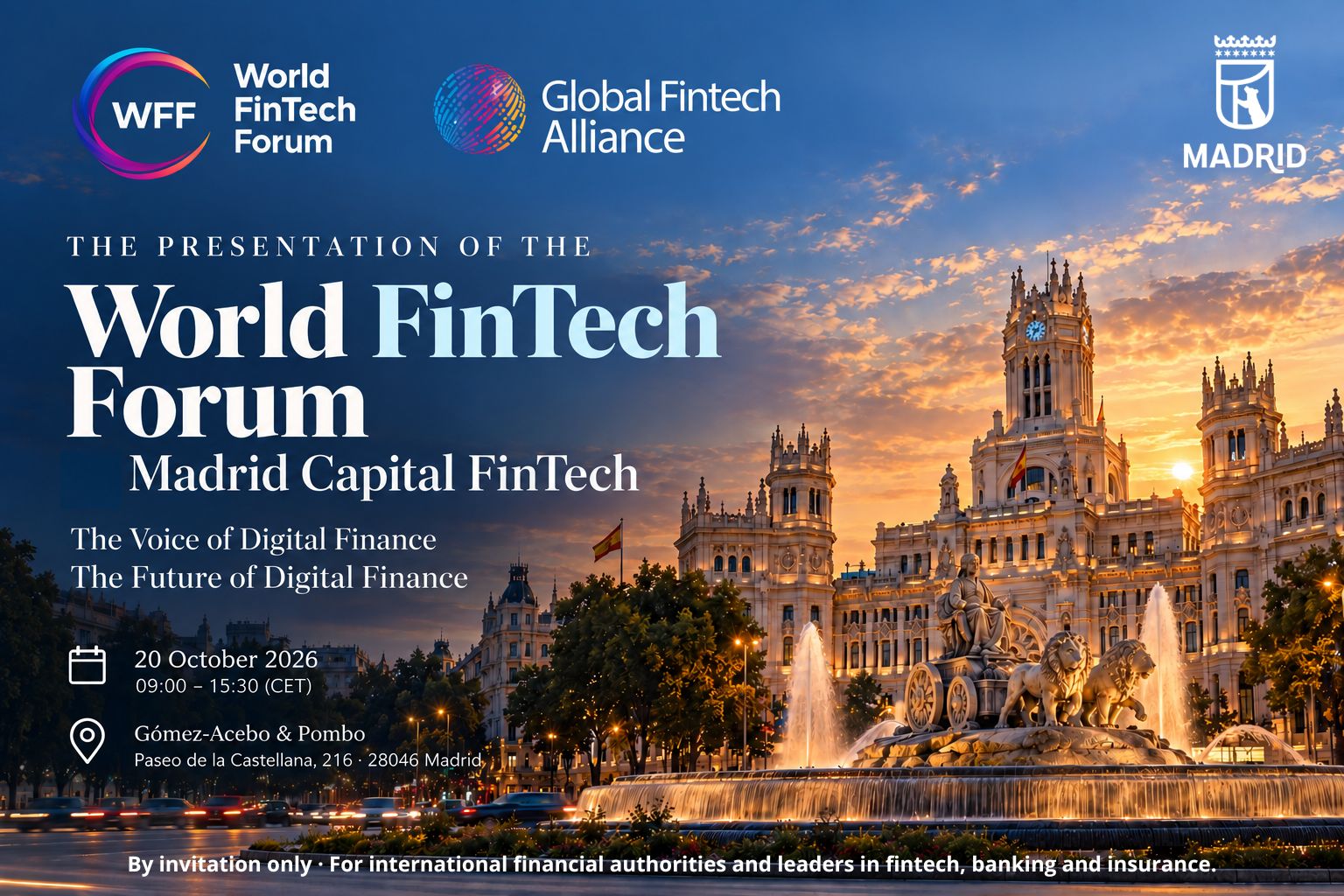 World FinTech Forum Madrid Capital FinTech, 20 de octubre de 2026